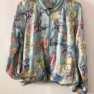 Mystree Multicolor Floral Bomber Jacket
